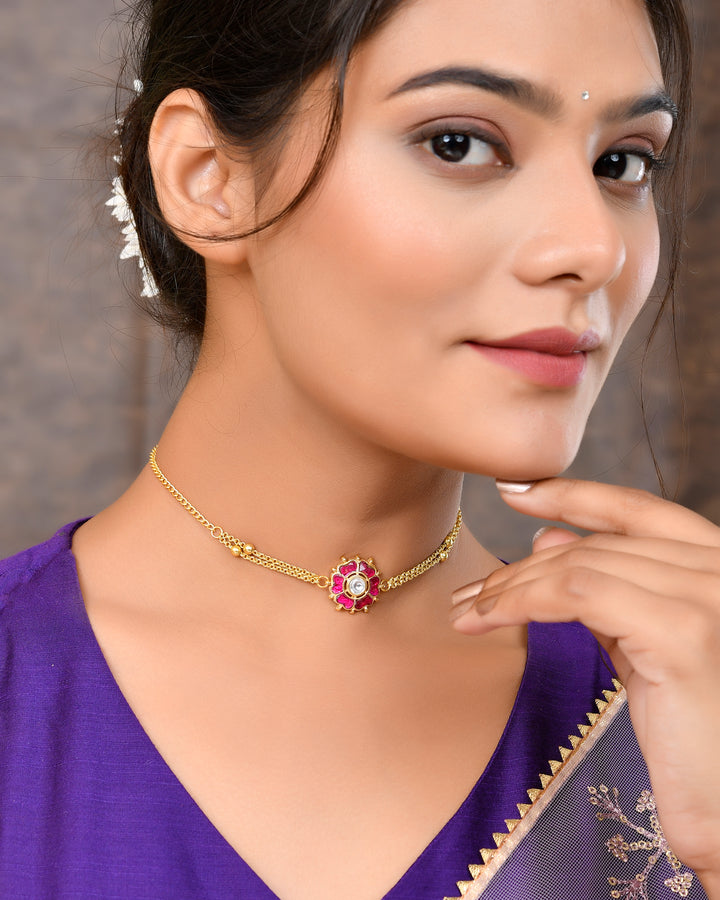 Pacchi Kundan Choker and Braclet