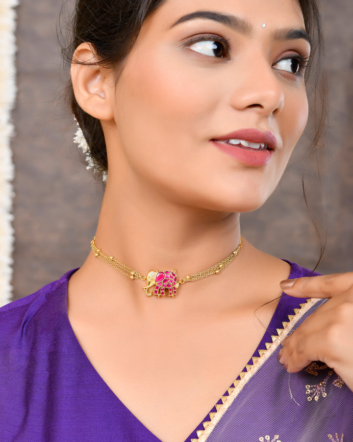 Pacchi Kundan Choker and Braclet