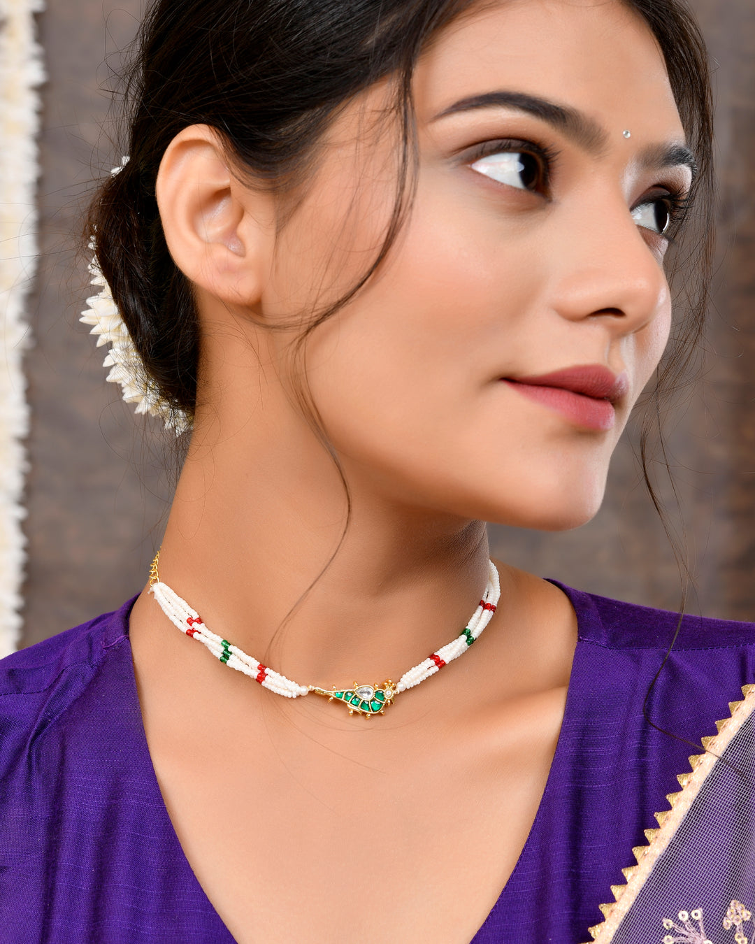 Pacchi Kundan Choker and Braclet