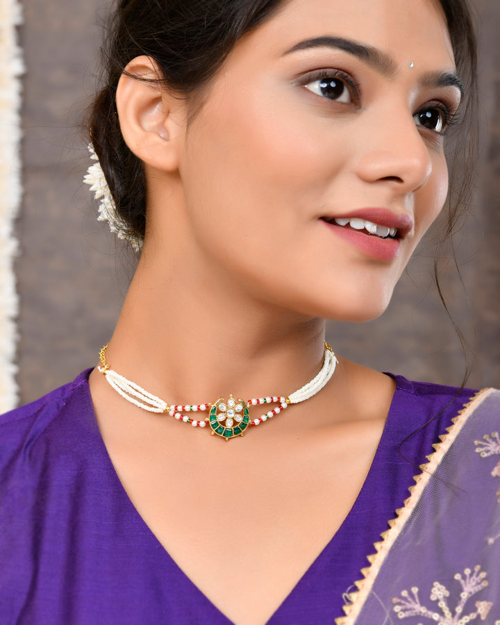 Pacchi Kundan Choker and Braclet