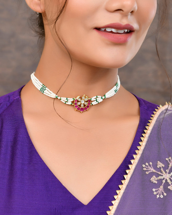 Pacchi Kundan Choker and Braclet