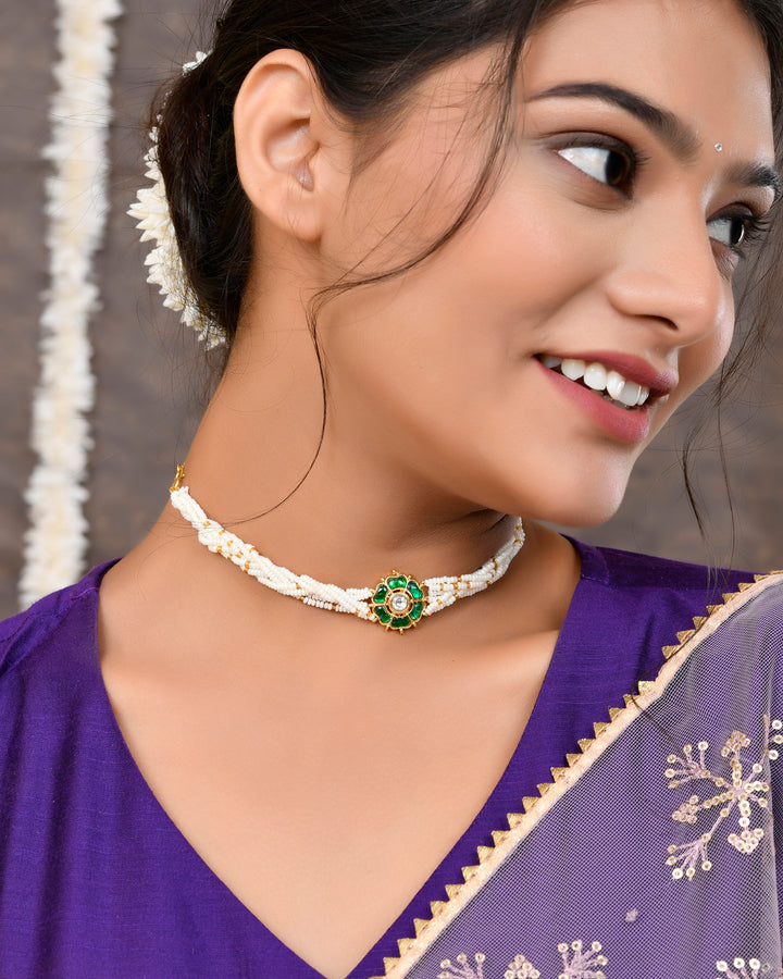 Pacchi Kundan Choker and Braclet