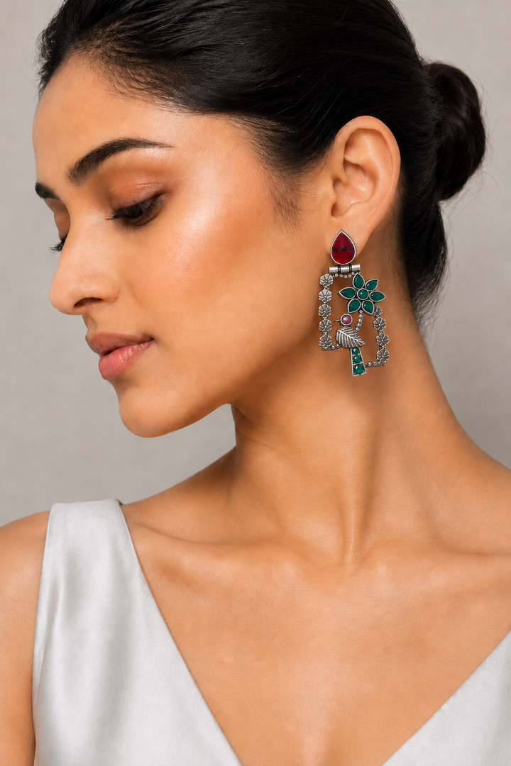 Sage Leaf Charms Earring