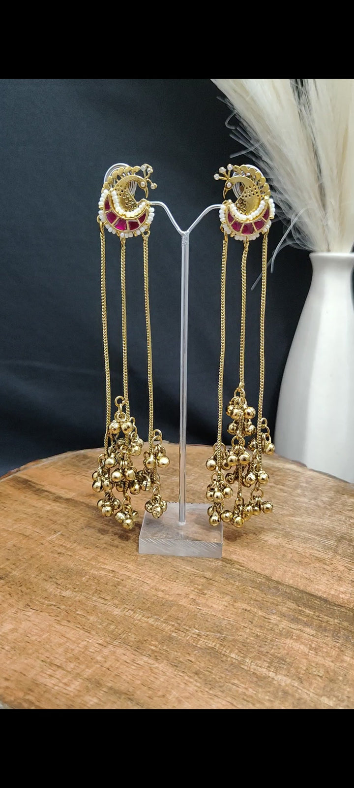 Designer Kashmiri Pacci kundan Earrings