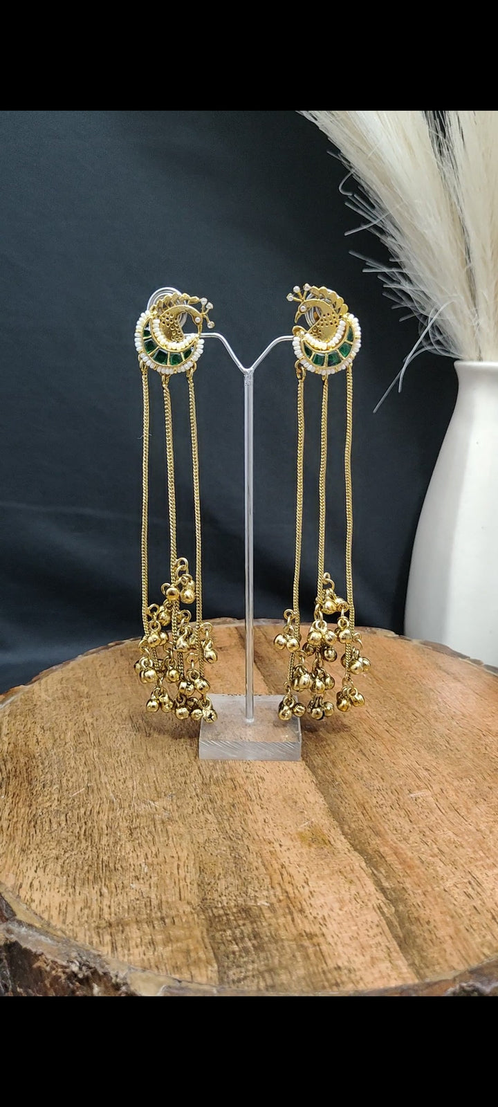 Designer Kashmiri Pacci kundan Earrings