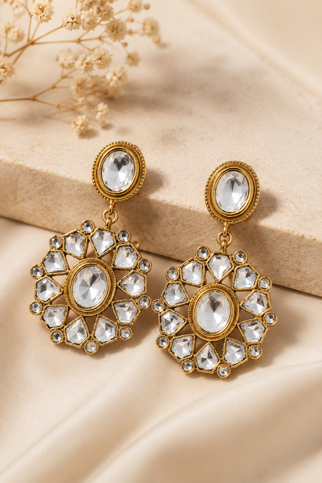 Mehendi Polish Sunburst Earrings