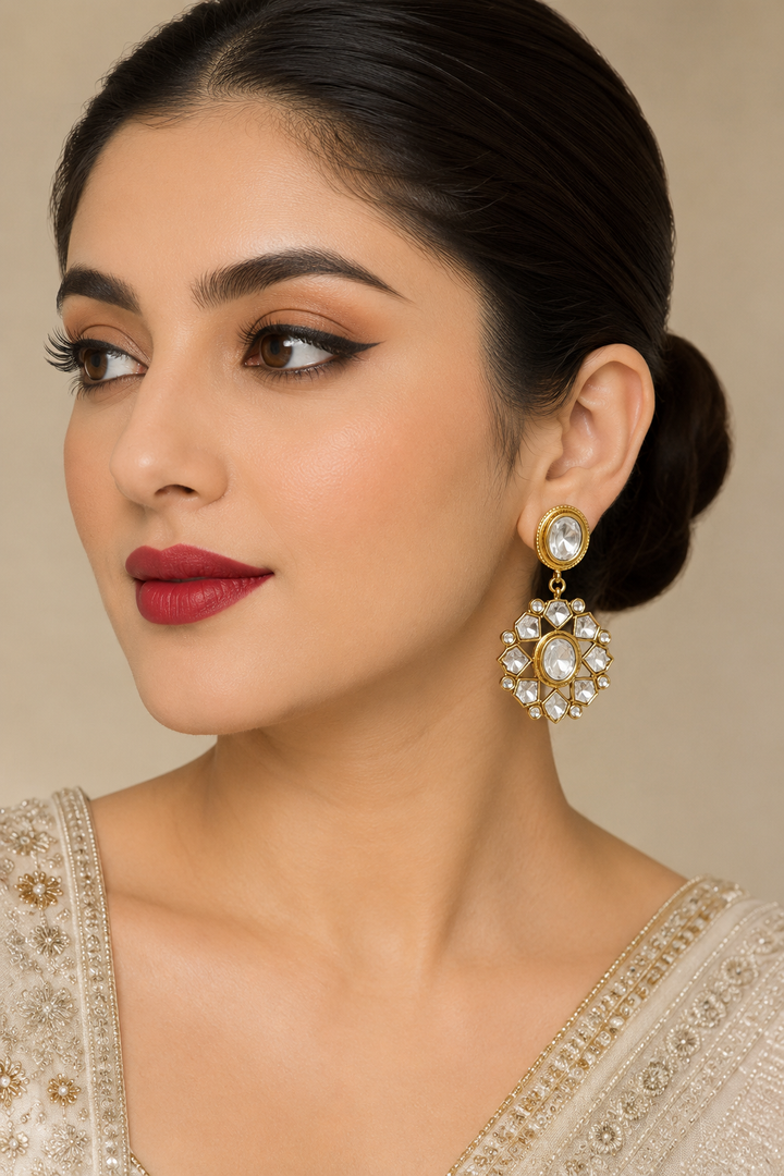 Mehendi Polish Sunburst Earrings
