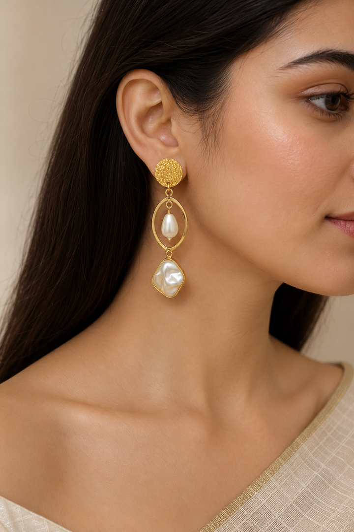 Luxe Baroque Pearl Earrings