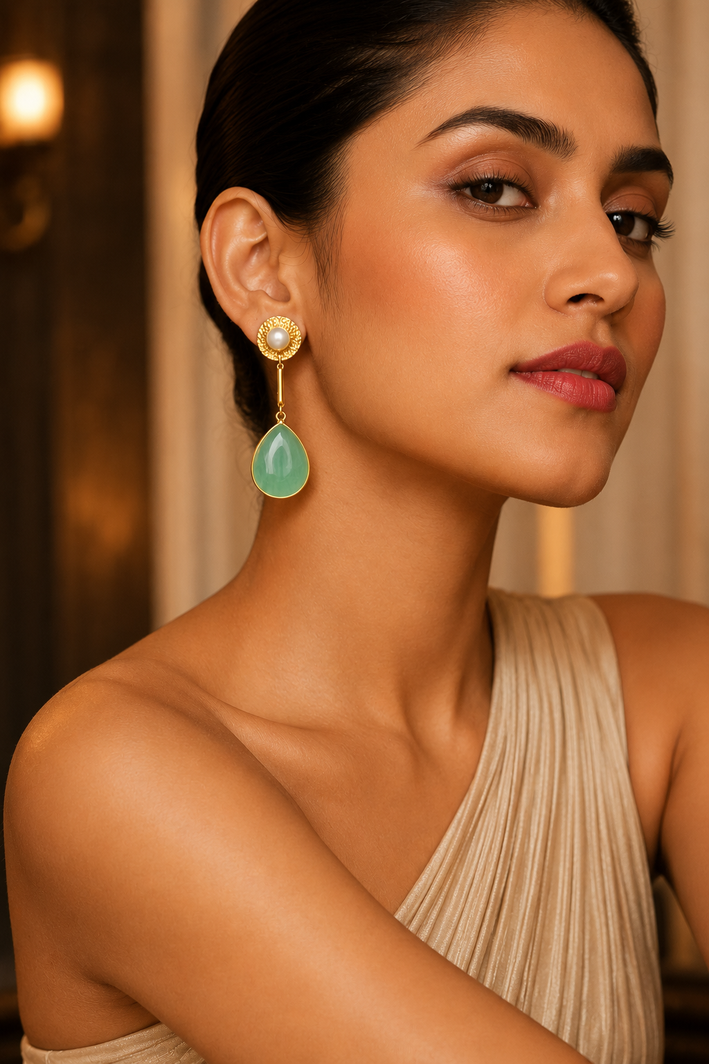 Classic Gold Pearl Earrings