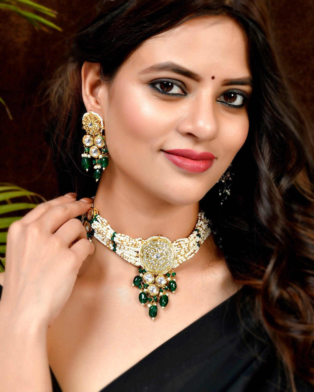 Beautiful Small Pearl Indian Traditional Choker Necklace Set – DASTOOR