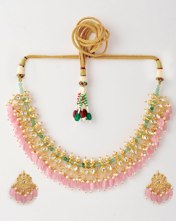 Pastel Pink Cascade Necklet set