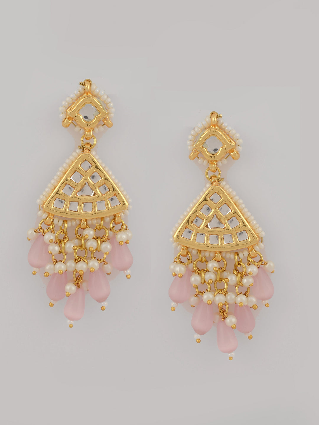 Dastoor  Pink Kundan  Bead Studded Jewellery Set