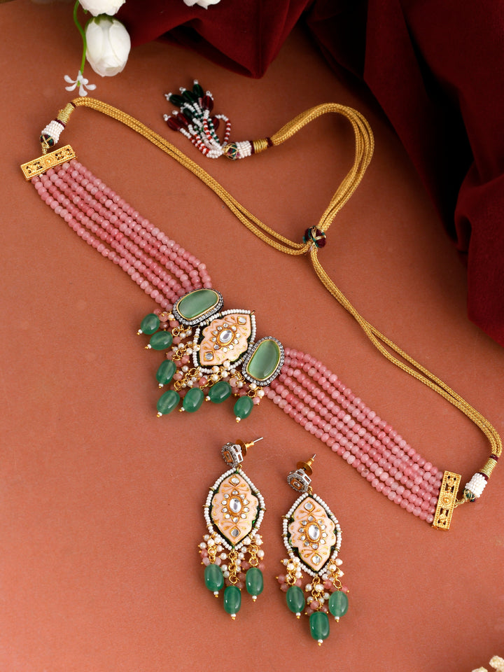 Green Kundan-Studded Jewellery Set
