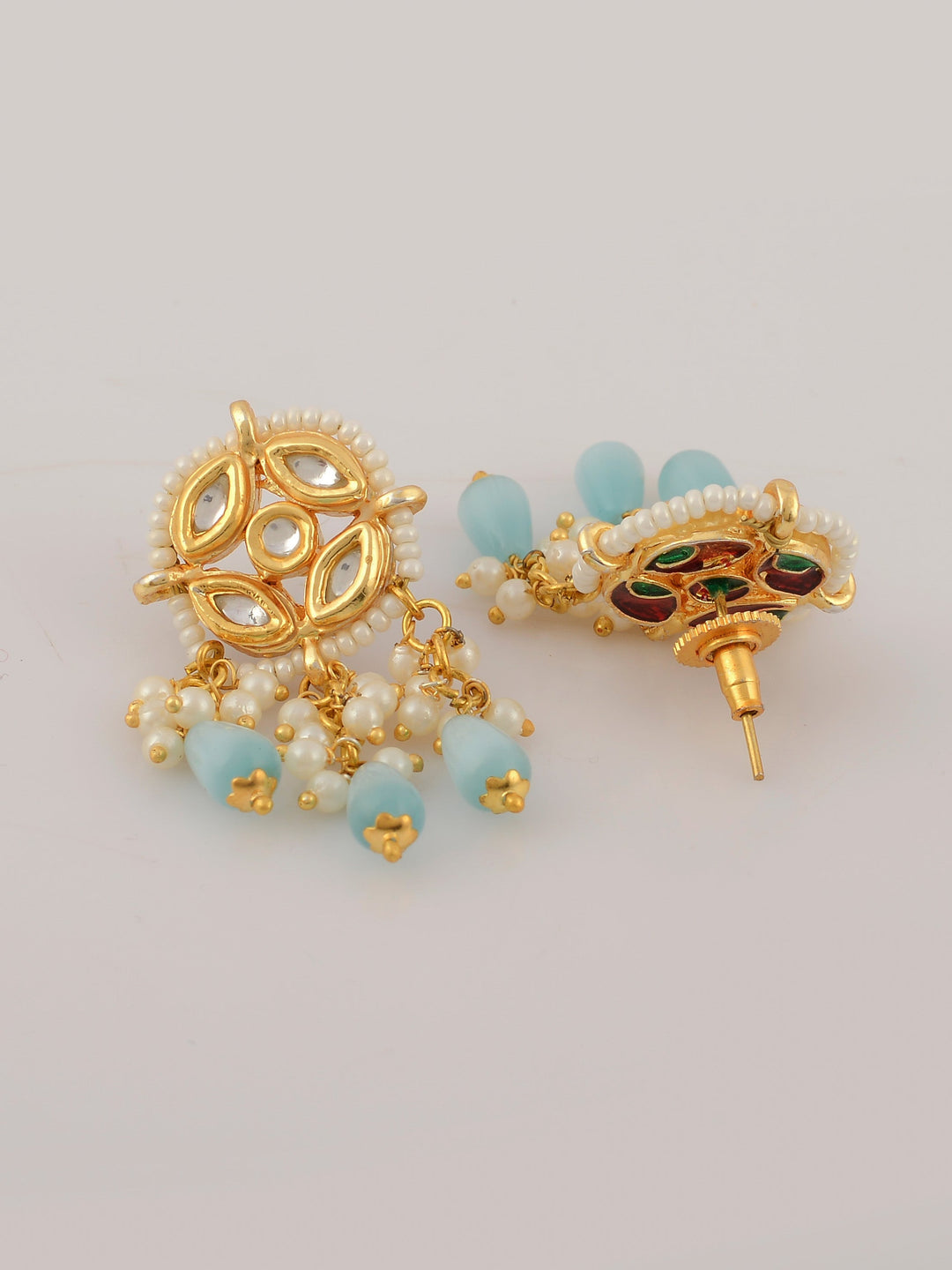 Dastoor Gold-Plated Turquoise Jewellery Set