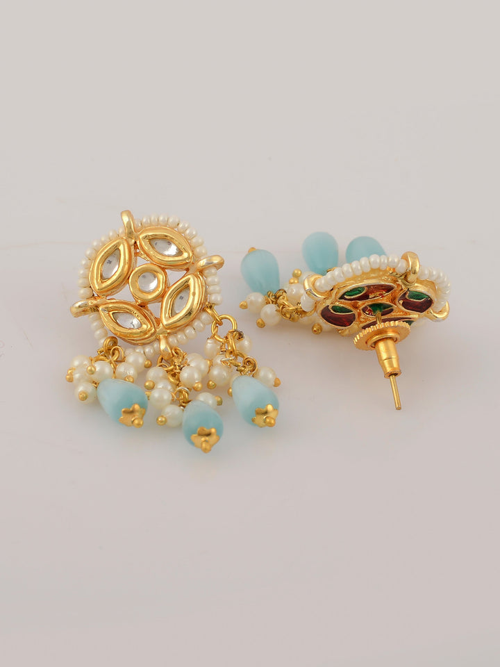 Dastoor Gold-Plated Turquoise Jewellery Set