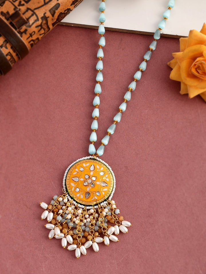 GoldenGlee Kundan Minakari Cascade Necklace Set