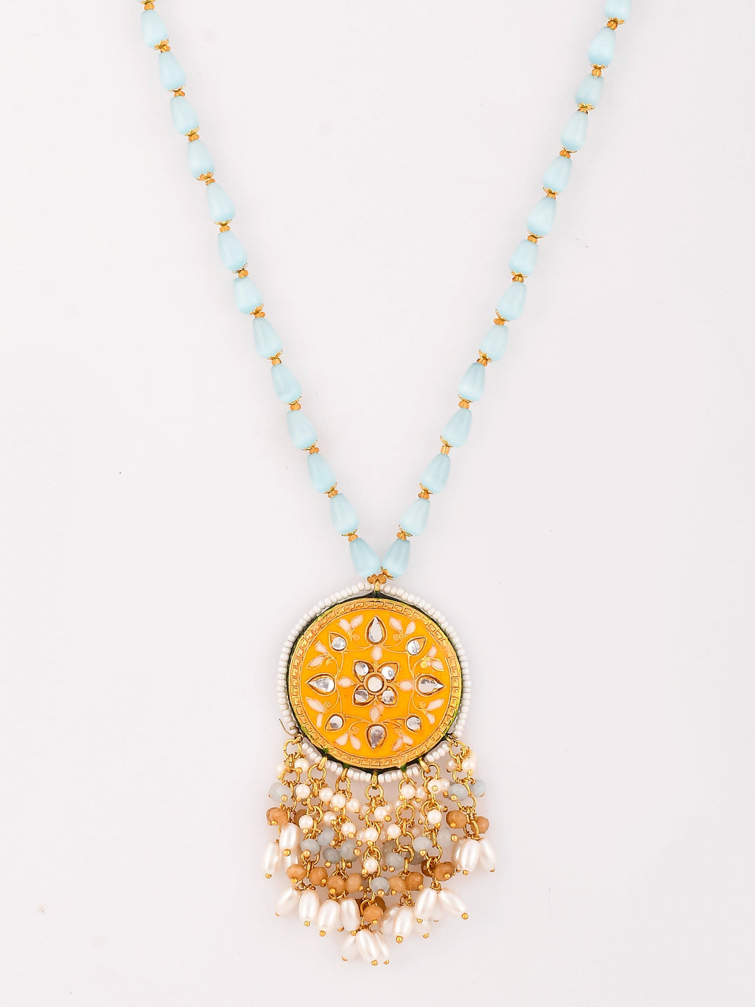 GoldenGlee Kundan Minakari Cascade Necklace Set