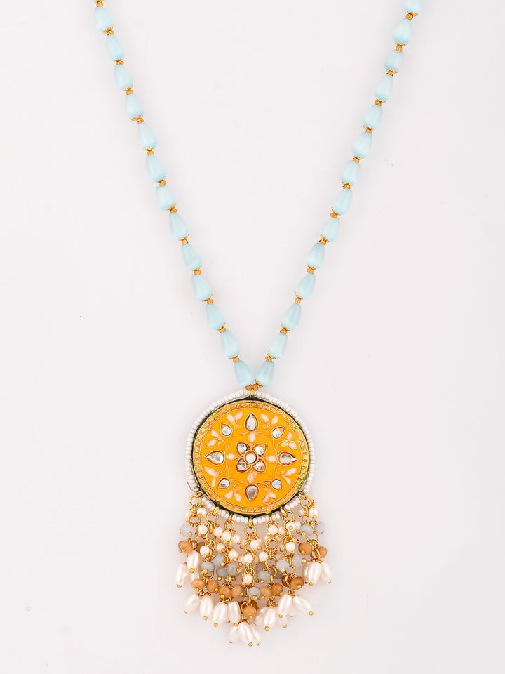 GoldenGlee Kundan Minakari Cascade Necklace Set