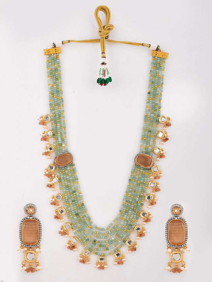 Dastoor Gold-Toned Kundan Studded Jewellery Set