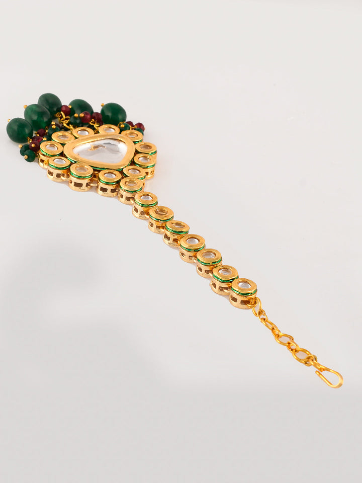 Golden Gleam in Green Kundan Collection Set