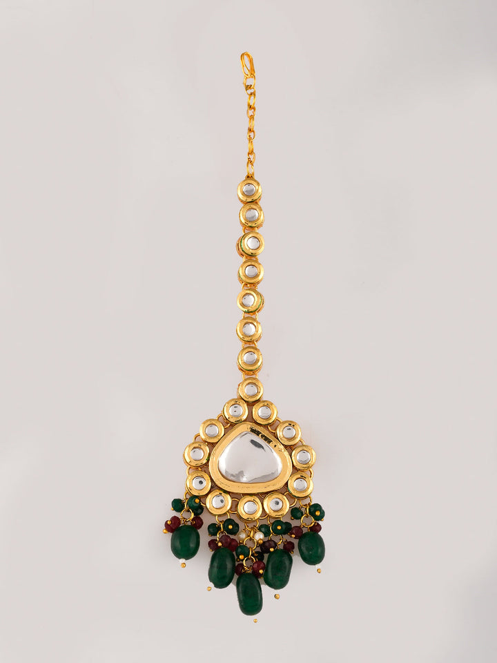 Golden Gleam in Green Kundan Collection Set