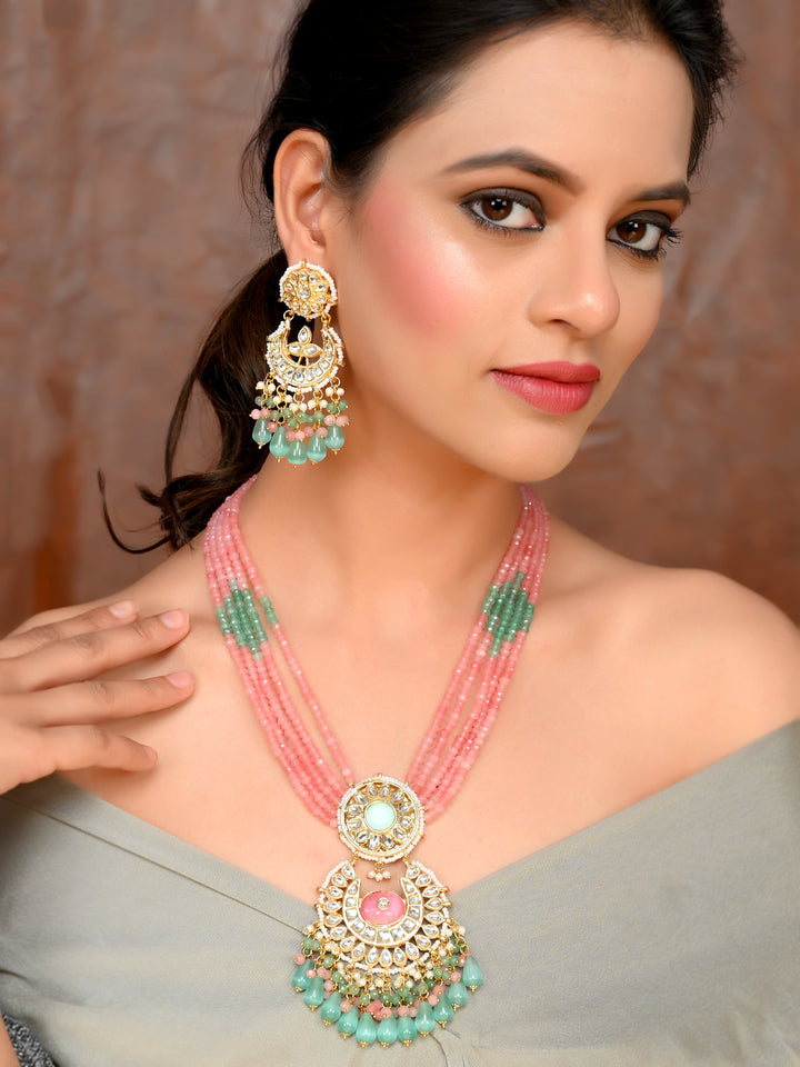 Rose Quartz Choker Harmony Necklace Set