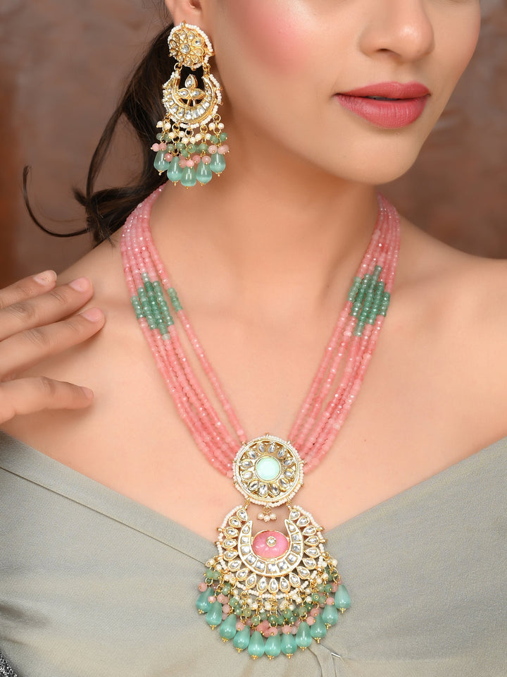 Rose Quartz Choker Harmony Necklace Set