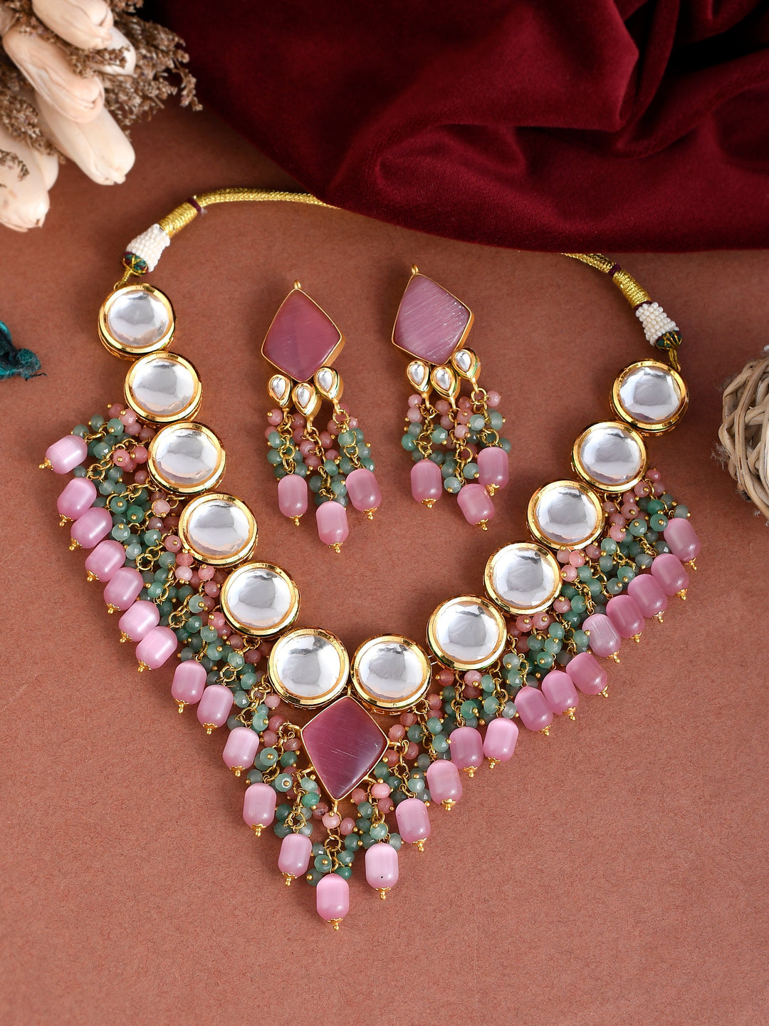 Pink Opulence Choker Necklace set