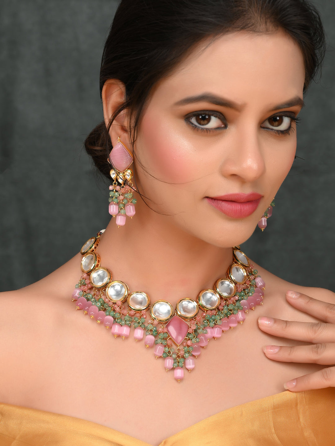 Pink Opulence Choker Necklace set