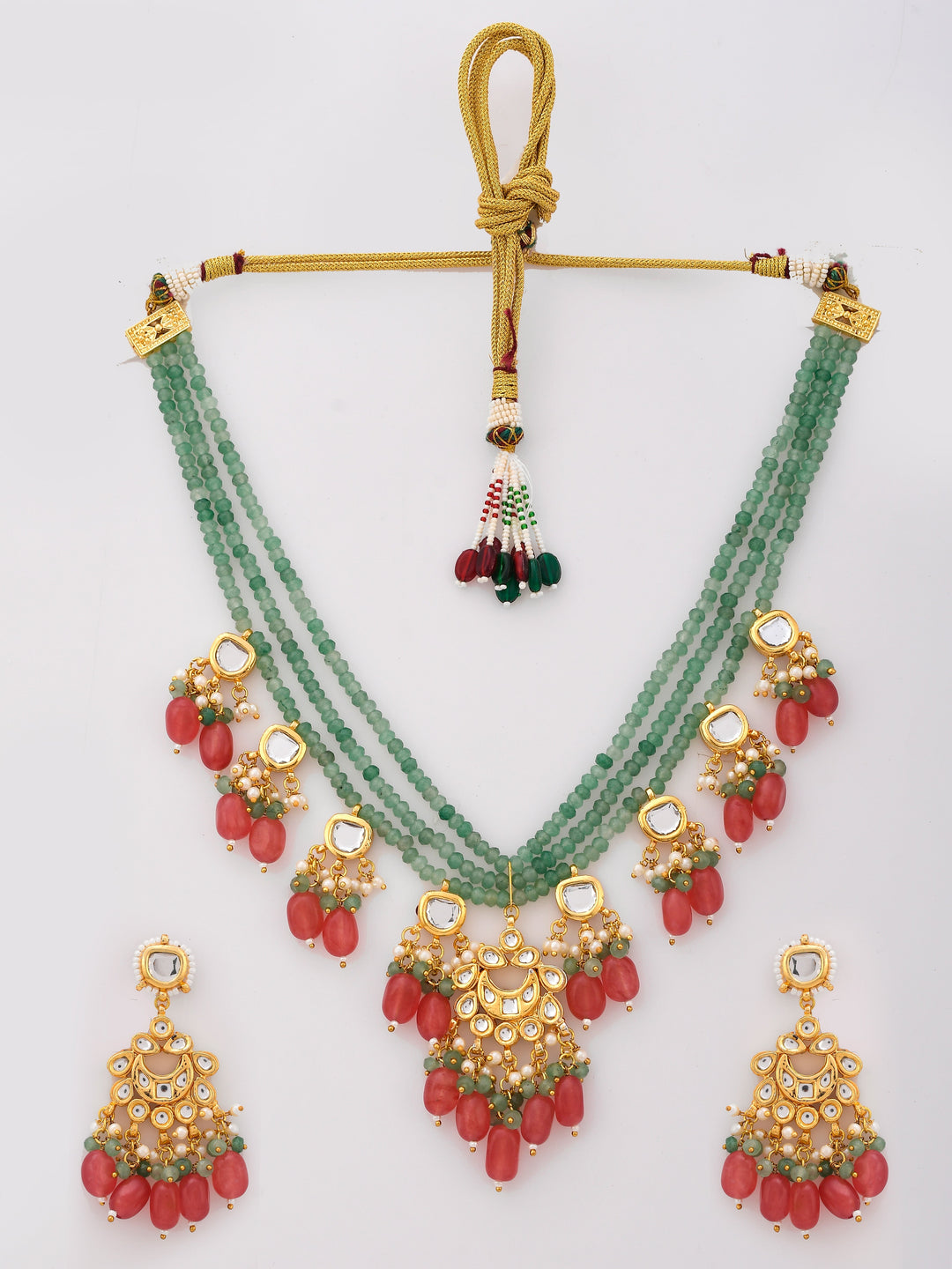 Minty Serenity Strand Designer Necklace Set