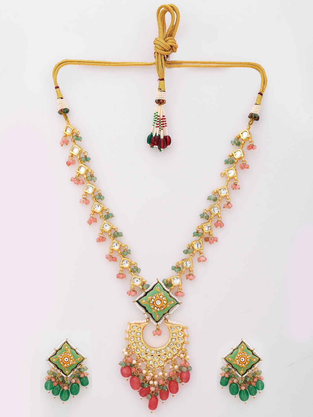 Minakari Mint Majesty Strand Necklace Set