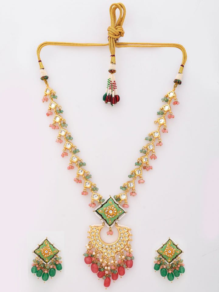 Minakari Mint Majesty Strand Necklace Set