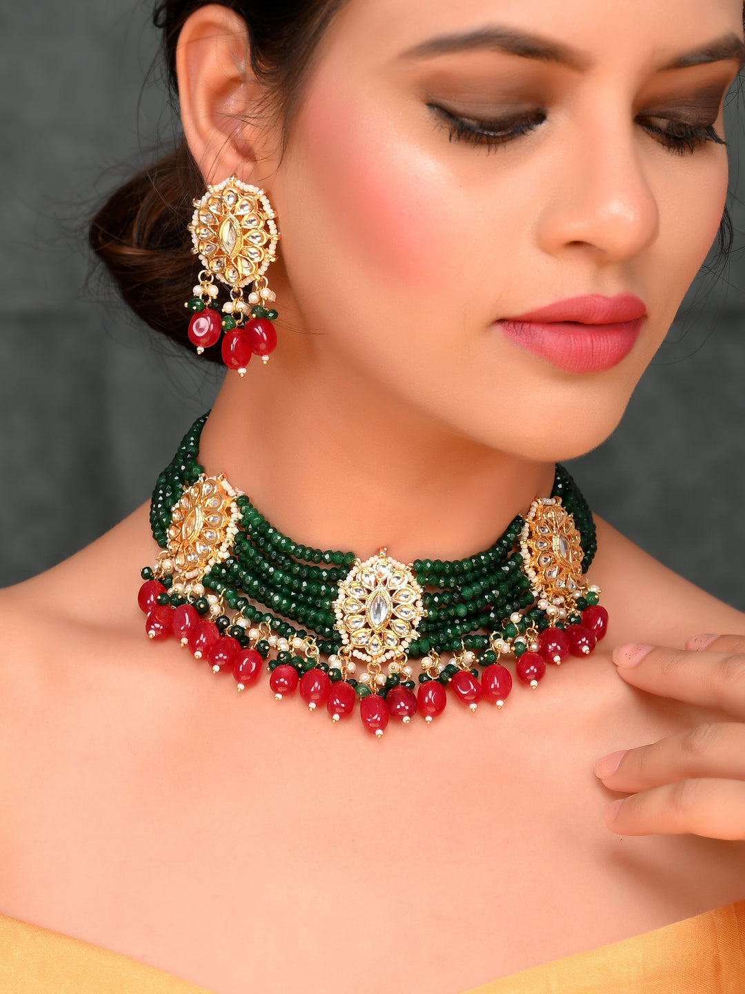 Jade Harmony Choker Necklace Set