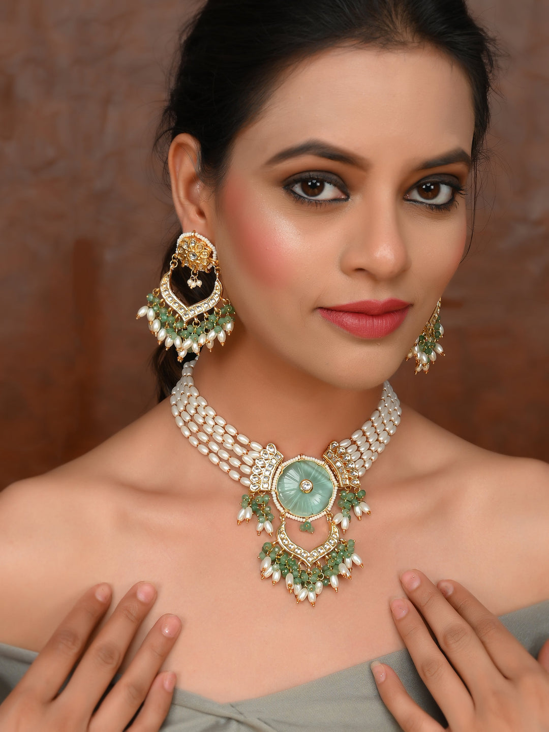 Designer Carvin Stone Necklace