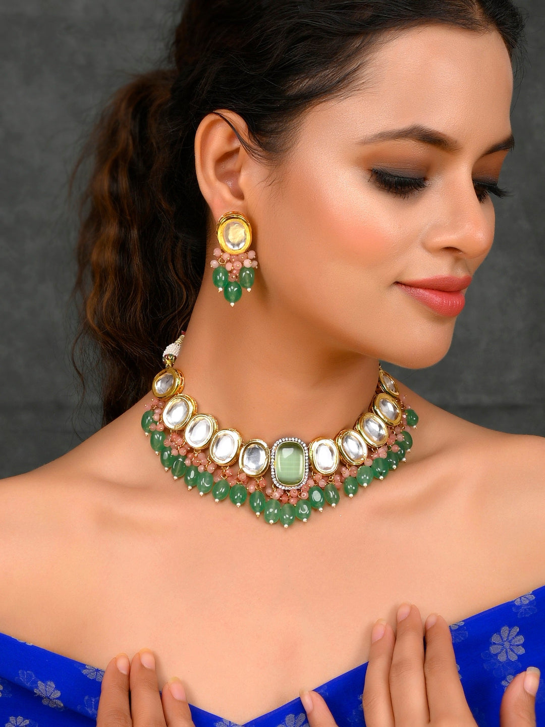 Green Goddess Ensemble Necklace