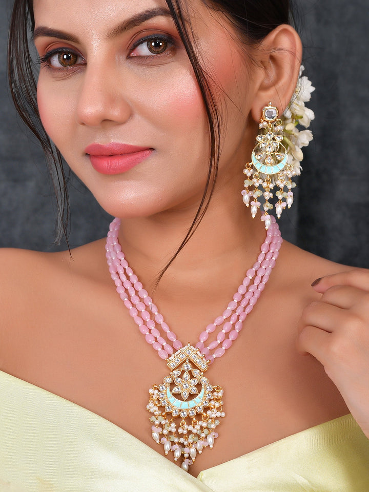 Meena Enigma Partywear Pendant Necklace Set