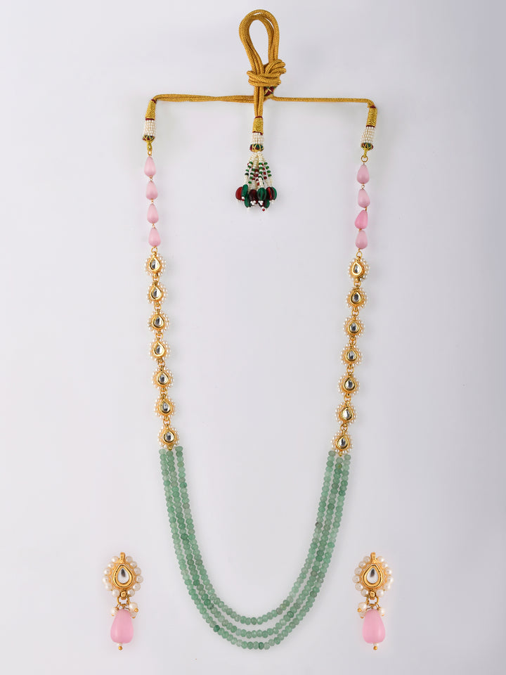 Handcrafted Kundan Glamourous Twist Necklace Set