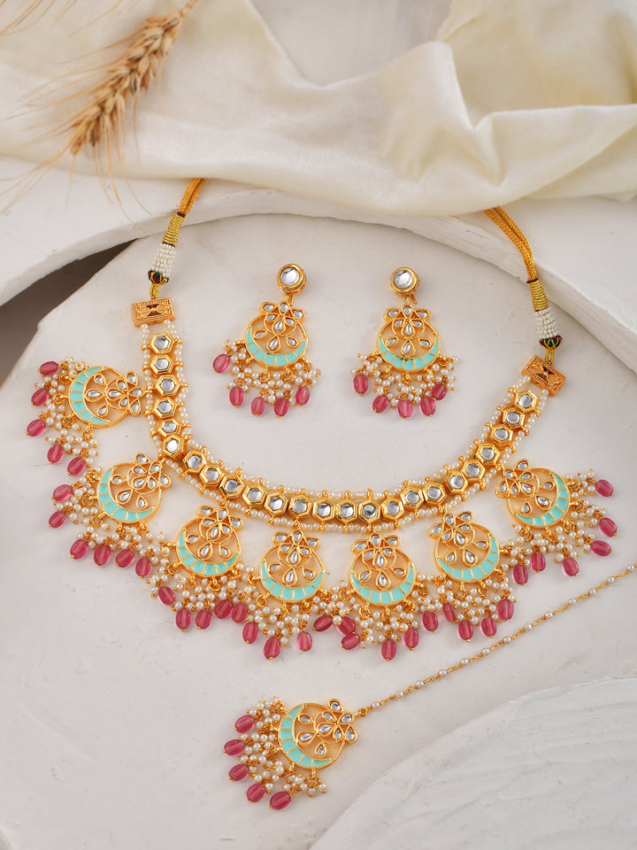 Handcrafted Kundan Meena Mosaic Necklace Set