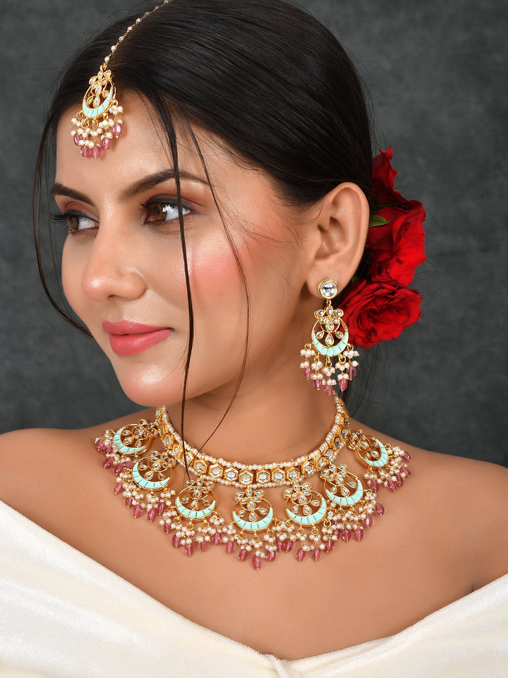 Handcrafted Kundan Meena Mosaic Necklace Set