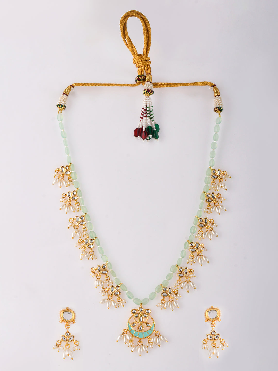 Handcrafted Meena Floral Necklace Set