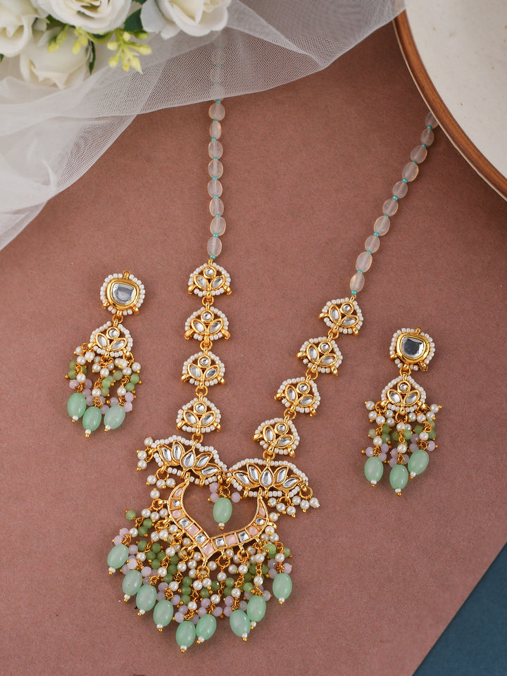 Partywear Kundan Glam Pendant Necklace Set