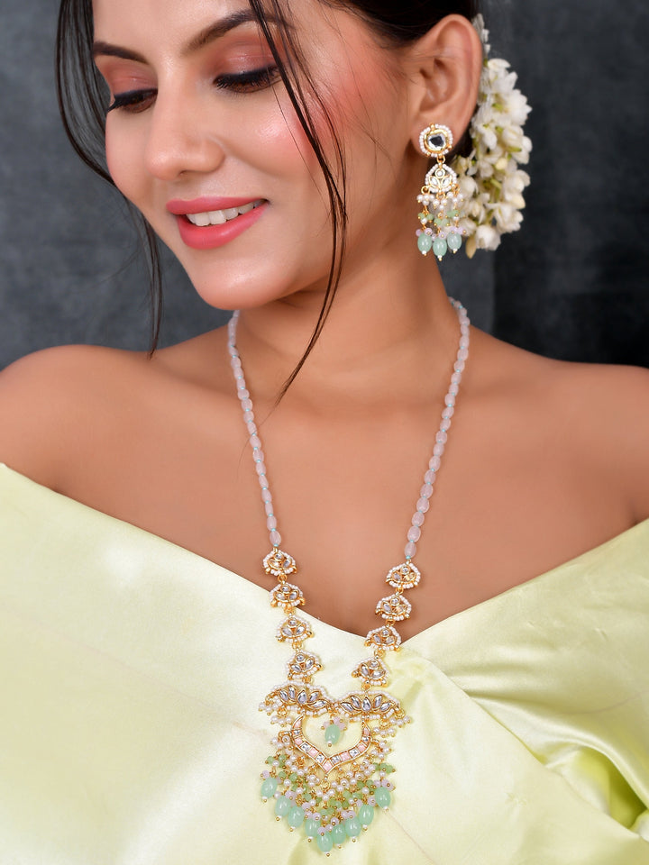 Partywear Kundan Glam Pendant Necklace Set