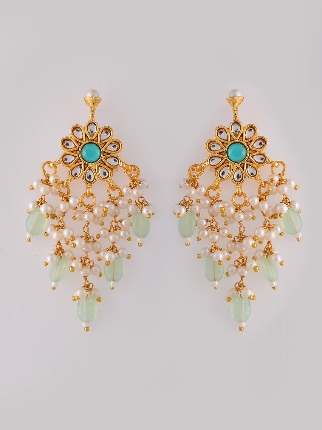 Kundan Queen's Delight Mint Necklace Set