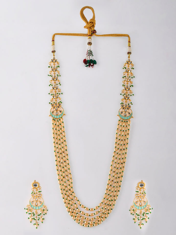 Handcrafted Kundan Artistry Mint Necklace Set
