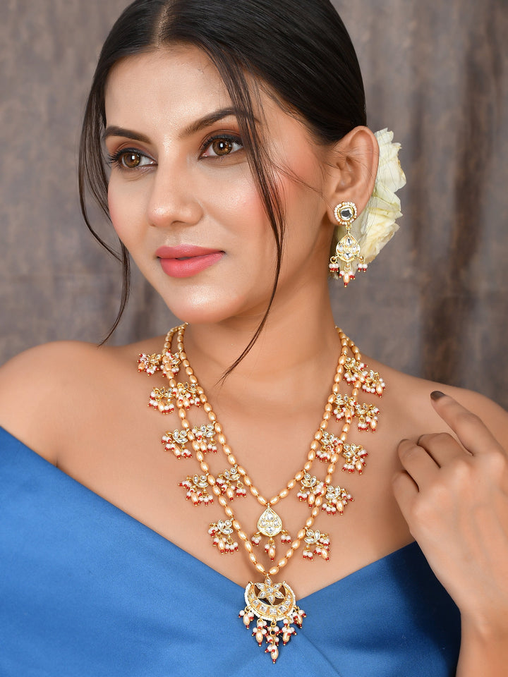 Kundan Pearl Sparkle Statement Set