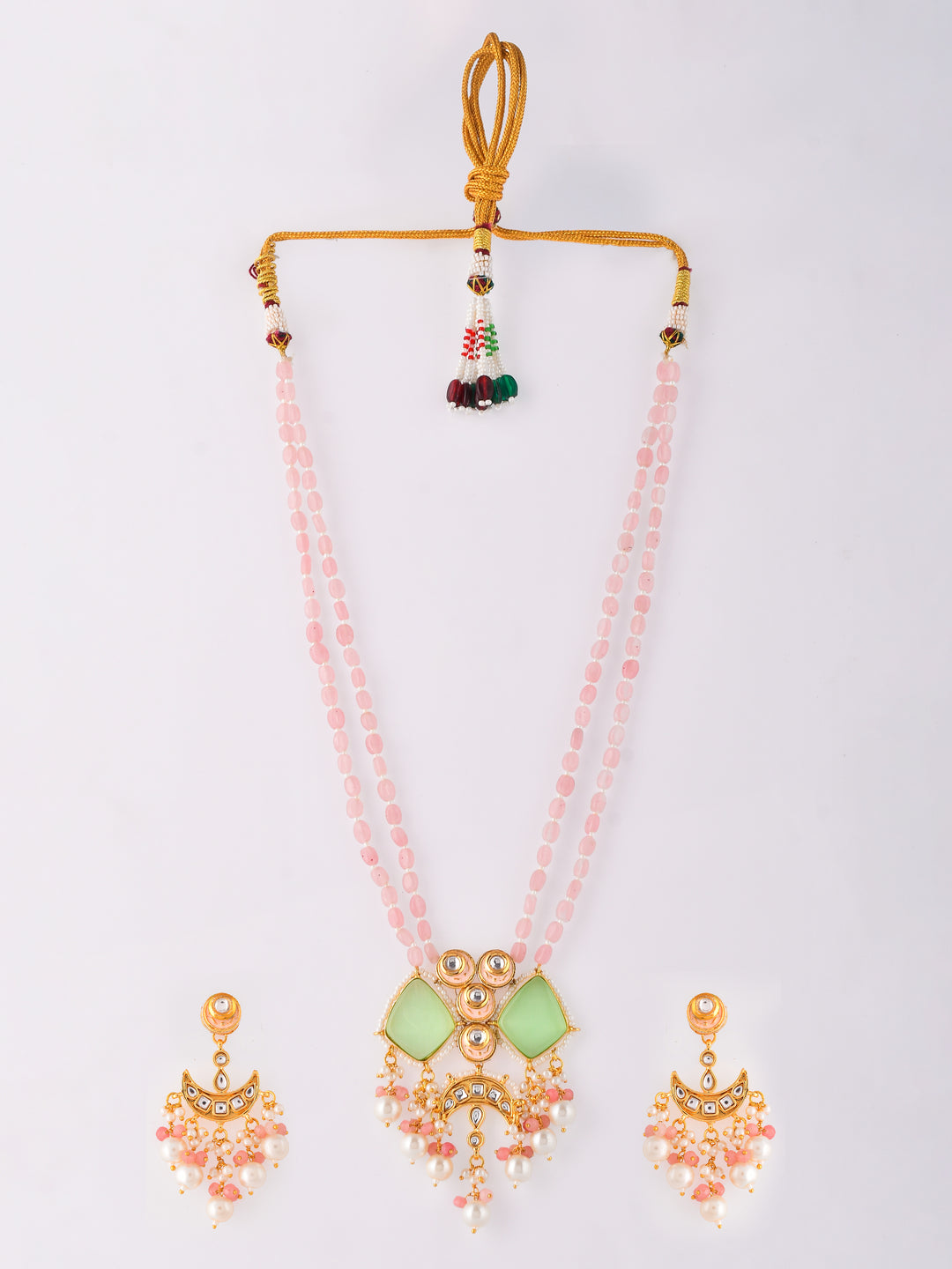 Handcrafted Kunan Beaded Necklace Set