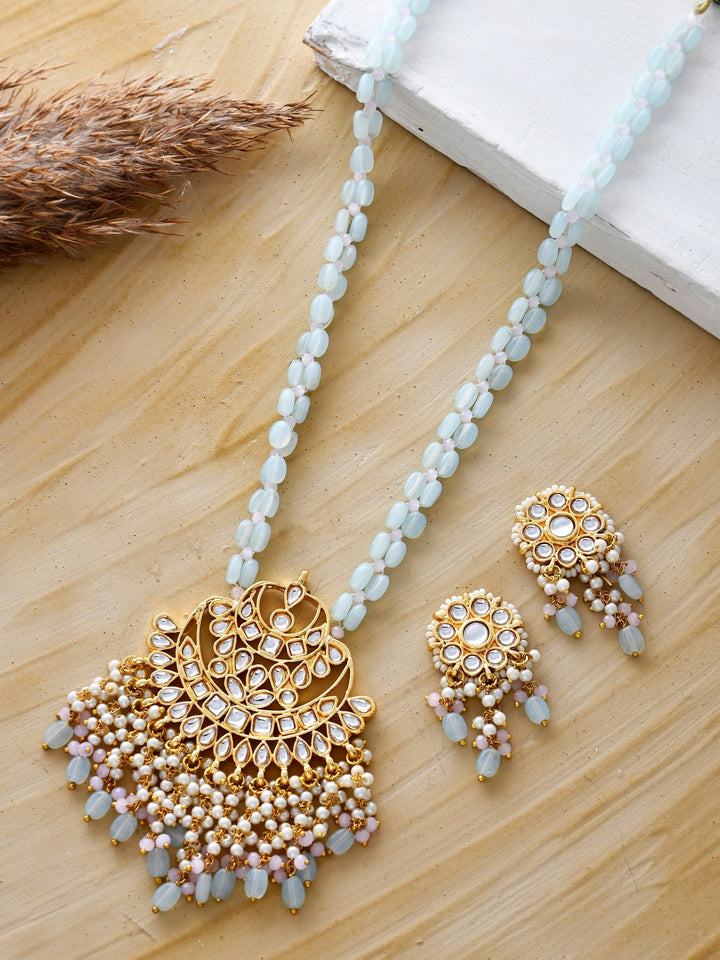 Jadau Kundan Pendant Long Necklace Set