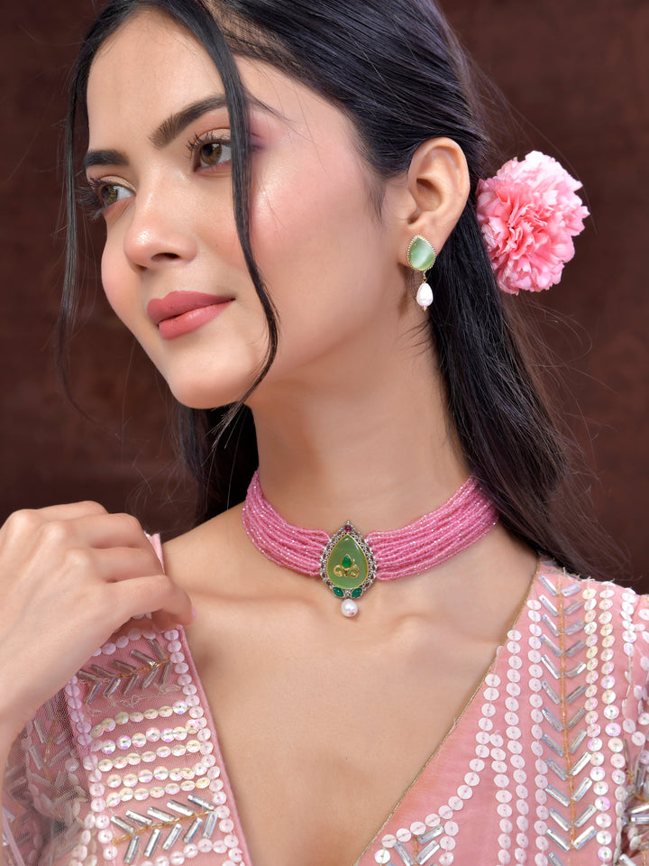 Roseate Charm Choker