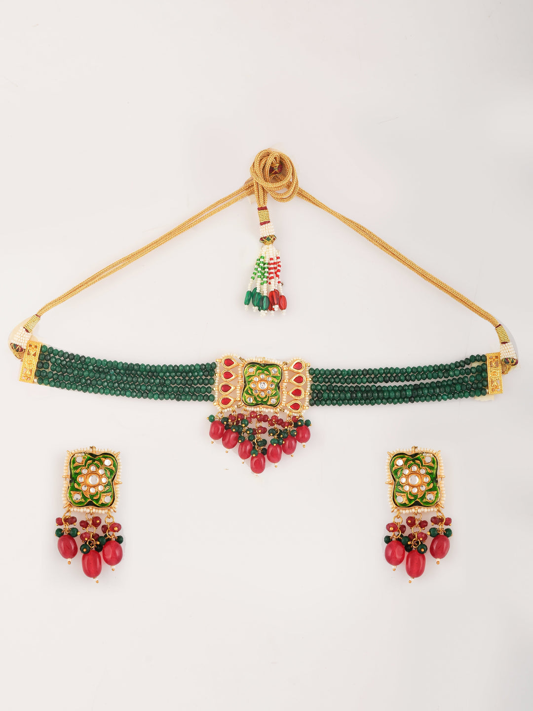 Dastoor Beautiful attention getting Beaded Choker Necklace Set