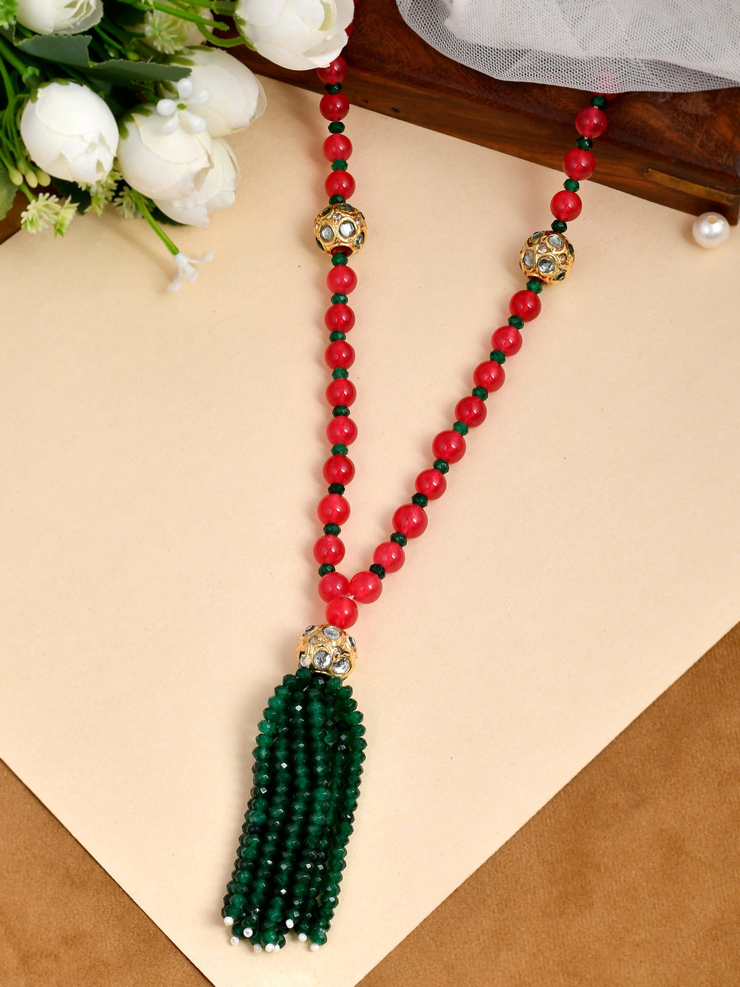 Dastoor Gold-Toned  Red Brass Gold-Plated Necklace